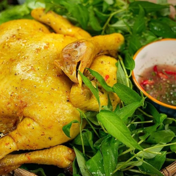 Gà hấp nguyên con + gỏi