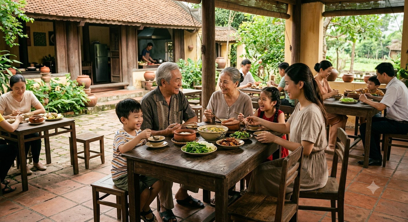 Không gian quán và sự thoải mái cho người lớn tuổi lẫn trẻ nhỏ